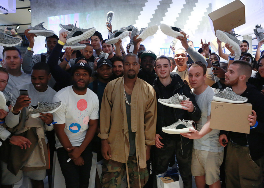 Ye (center) In London For The First Release Of The Yeezy 350 V1 Turtle Dove