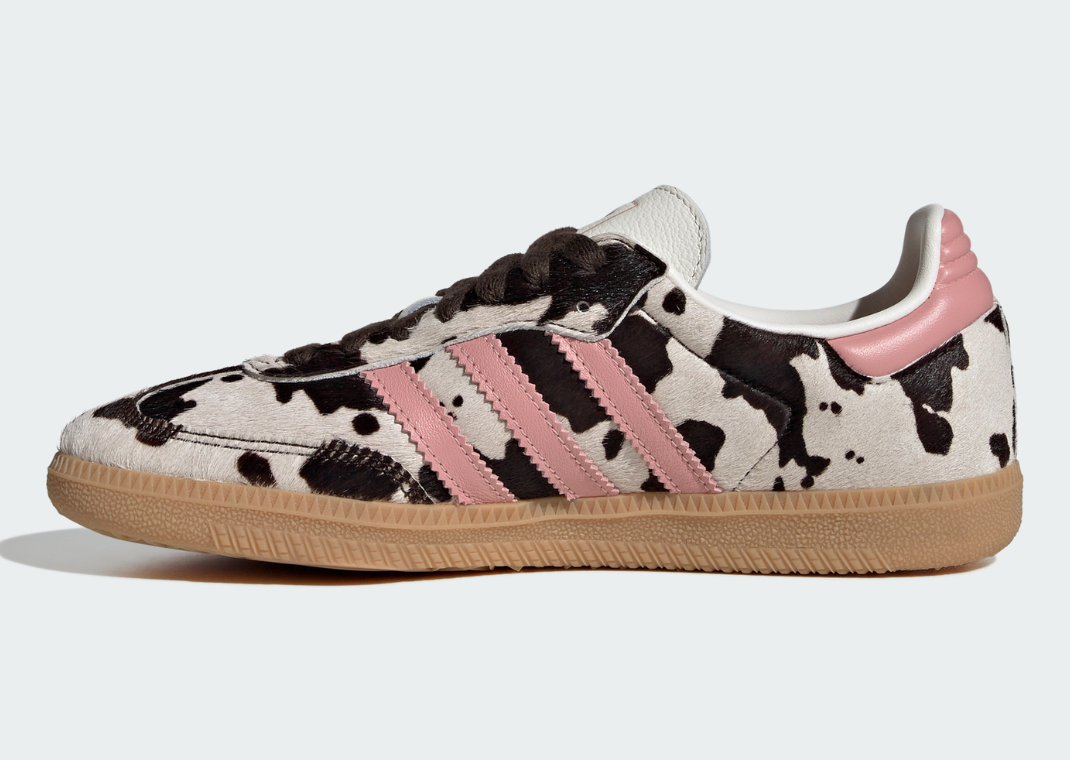 adidas Samba Cow Print White Pink - Medial