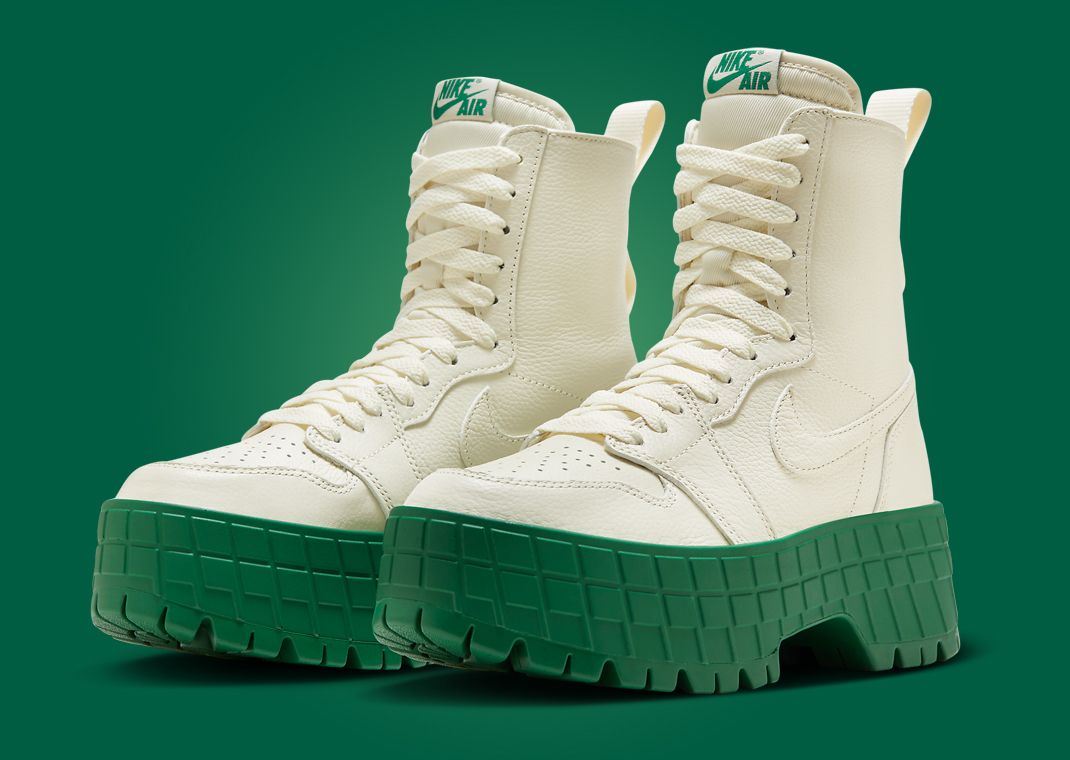 Air Jordan 1 Brooklyn Boot Coconut Milk Pine Green (W) Angle