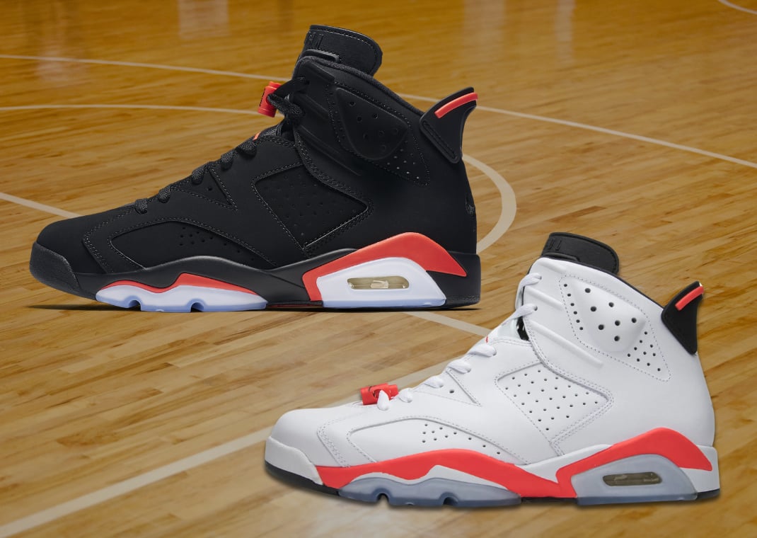 Air Jordan 6 Black/Infrared and Air Jordan 6 White/Infrared