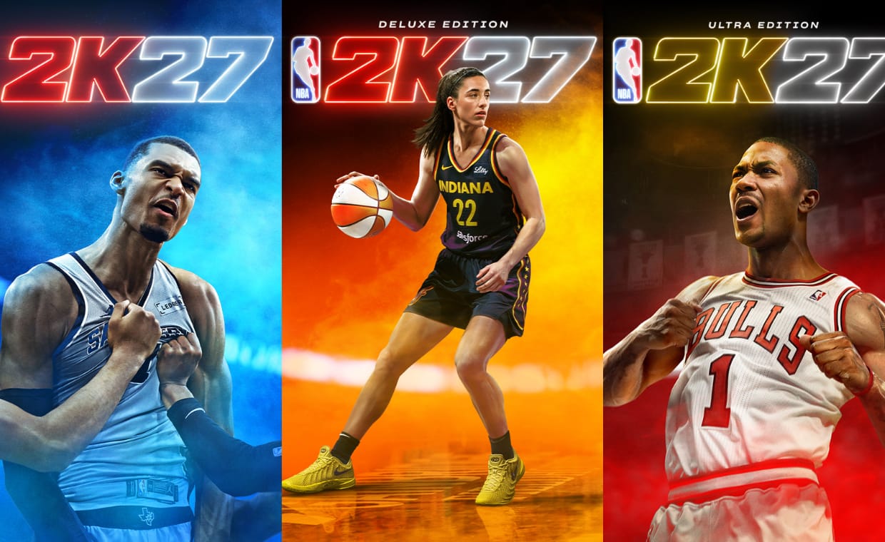 Victor Wembanyama, Caitlin Clark, and Derrick Rose Grace the Cover of NBA 2K27