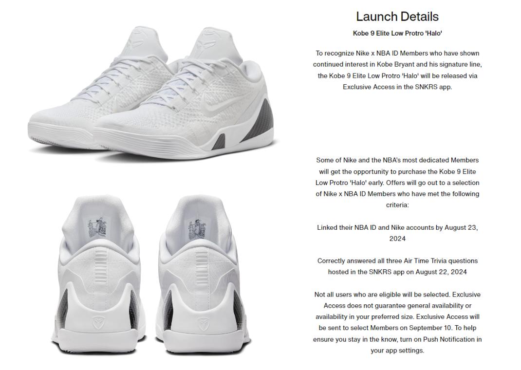 How To Get Exclusive Access For The Nike Kobe 9 Elite Low Protro Halo