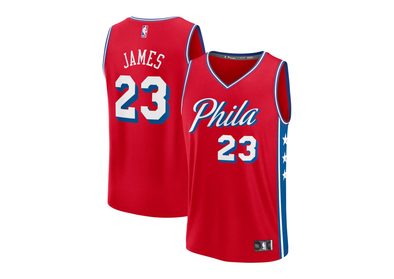LeBron James Philadelphia 76ers Fanatics Fast Break Jersey - Statement Edition - Red