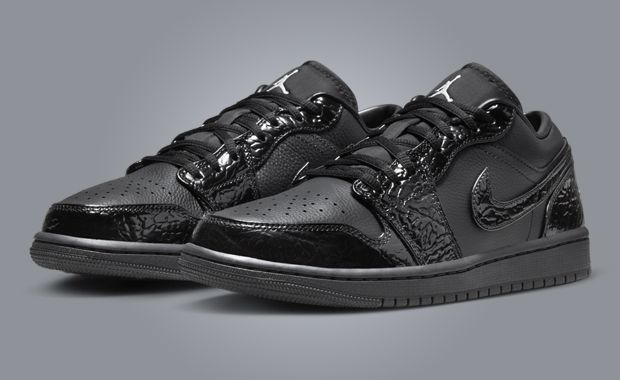 The Women s Air Jordan 1 Low Patent Elephant Black Releases July 2024