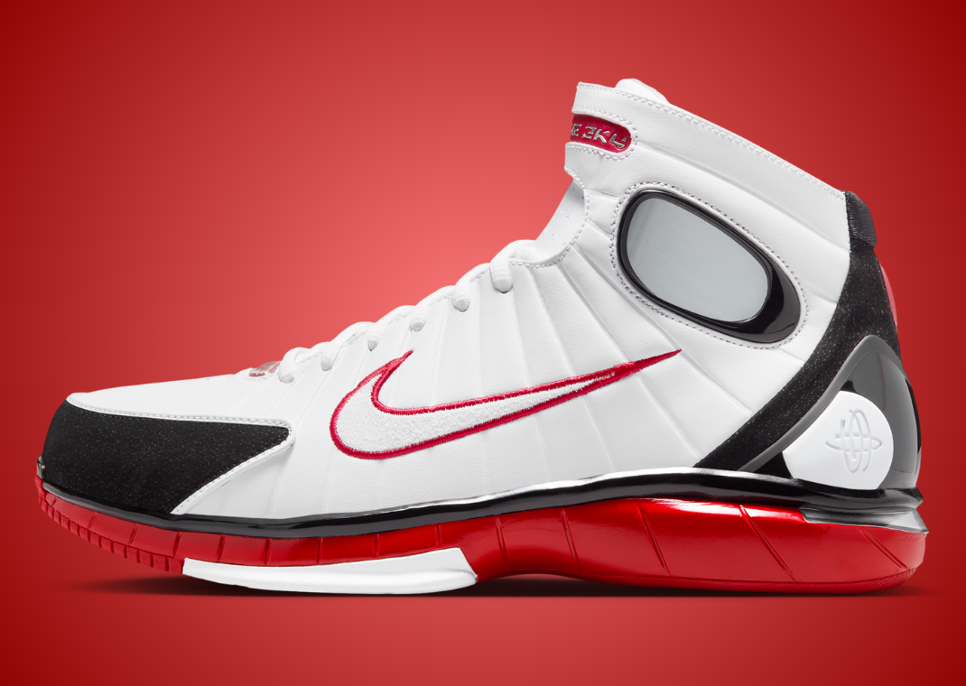 Nike Zoom Flight Huarache 2K4 White Varsity Red - Lateral