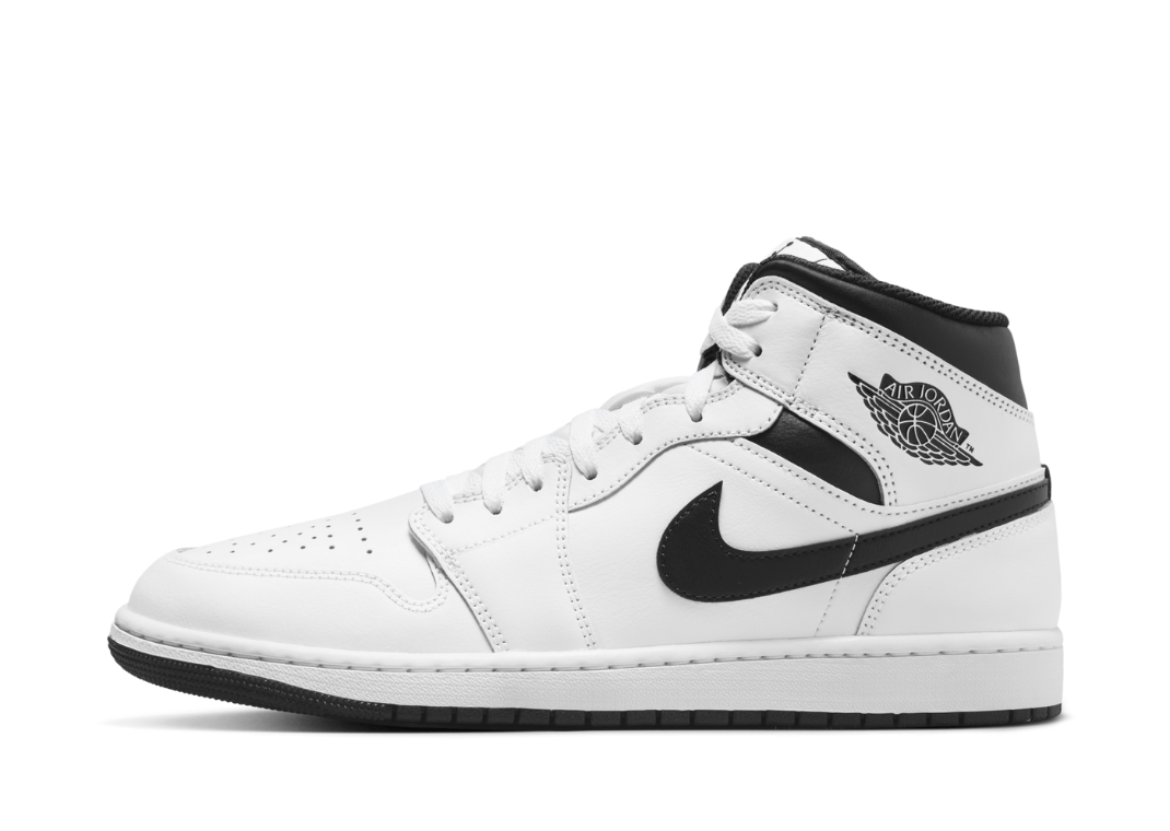 Air Jordan 1 Mid White Black Lateral