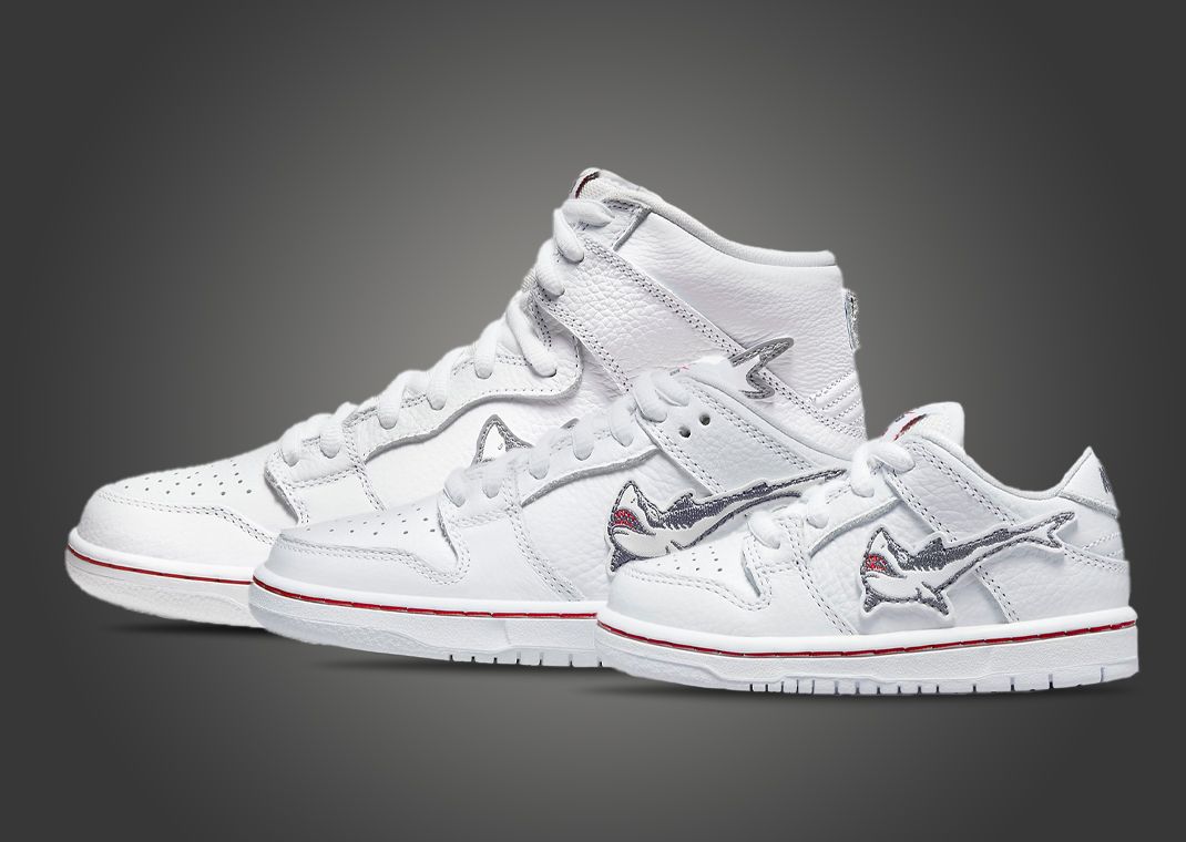 Oski x Nike SB Dunk Great White Shark full-family size run