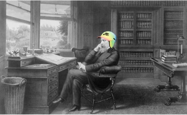 Charles Dickens wearing CPFM x ACG