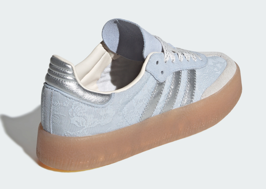 Liberty London x adidas Sambae Delft Blue (W) - Heel Angle