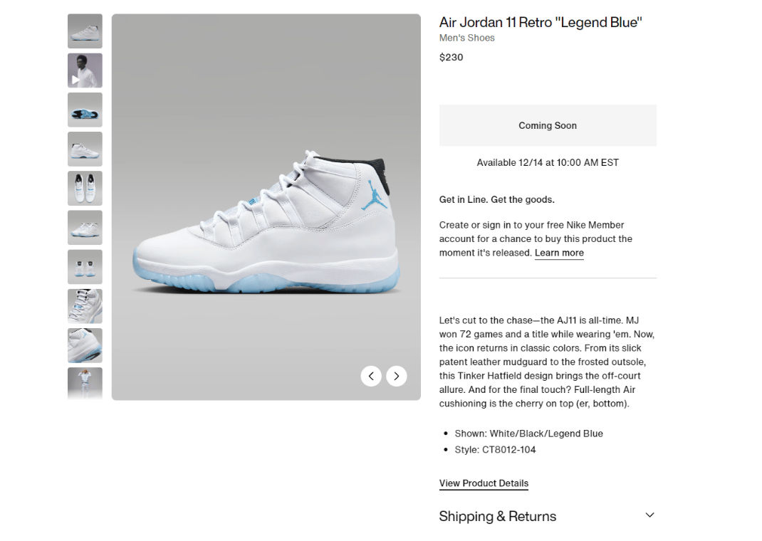 Air Jordan 11 Retro Legend Blue Nike Page