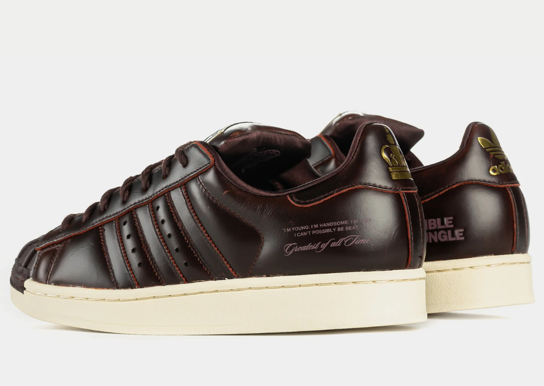Shoe Palace x Muhammad Ali x adidas Superstar Brown - Heel Angle