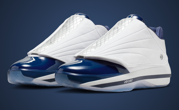 white and blue jordan 16