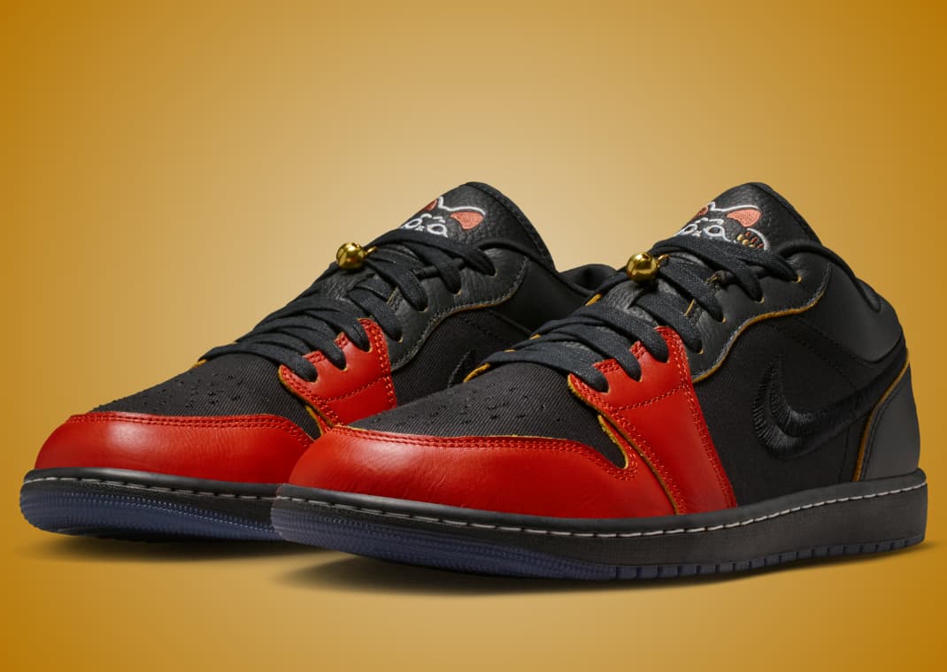 バスケットシューズ バッシュ スニーカー   ジョーダン Jordan Air Jordan 1 Low Black/Luck Jordan Brand Brings Luck into 2026 with Air Jordan 1 Low Maneki-Neko