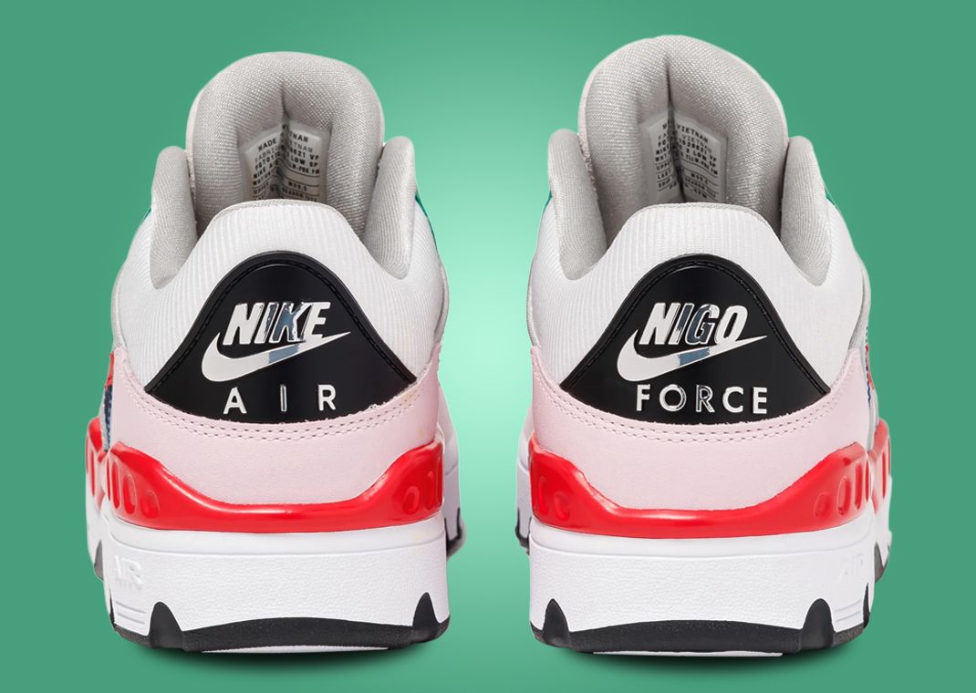 Nigo x Nike Air Force 3 Low White Multi-Color Heel