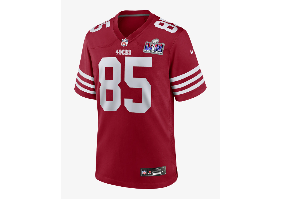 George Kittle San Francisco 49ers Super Bowl LVIII Red Jersey Front