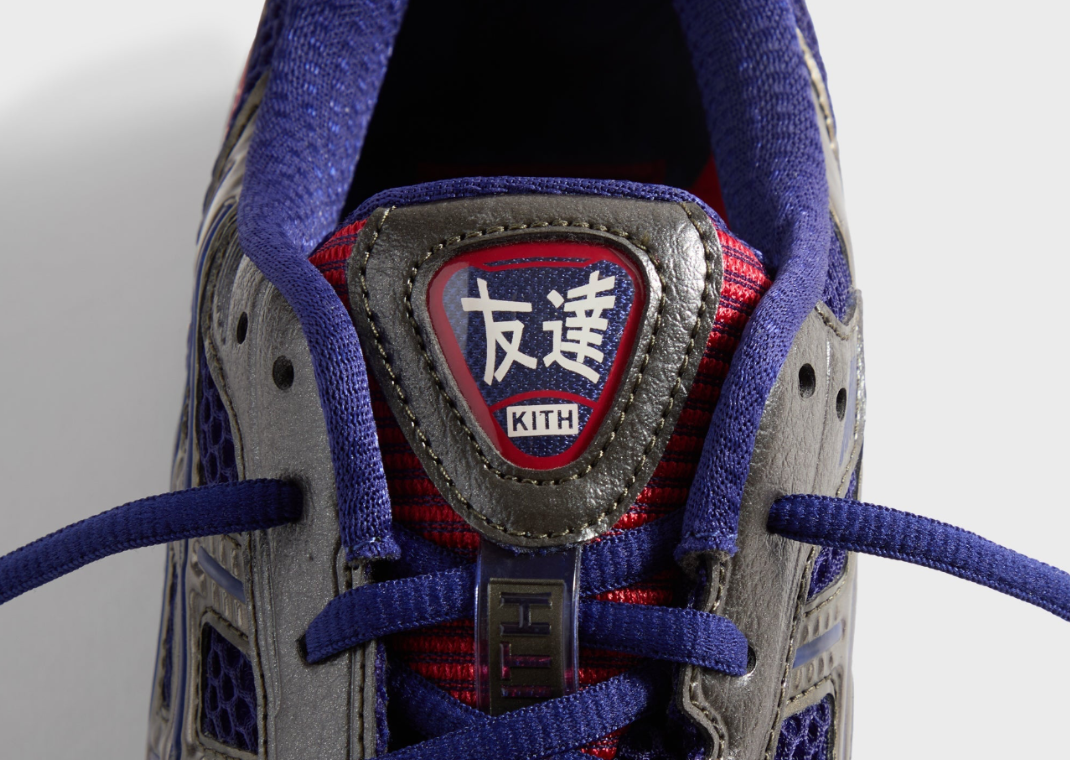 Kith x Marvel vs. Capcom x Asics Gel-Kayano 12.1 Captain America vs. Guile Tongue Tag