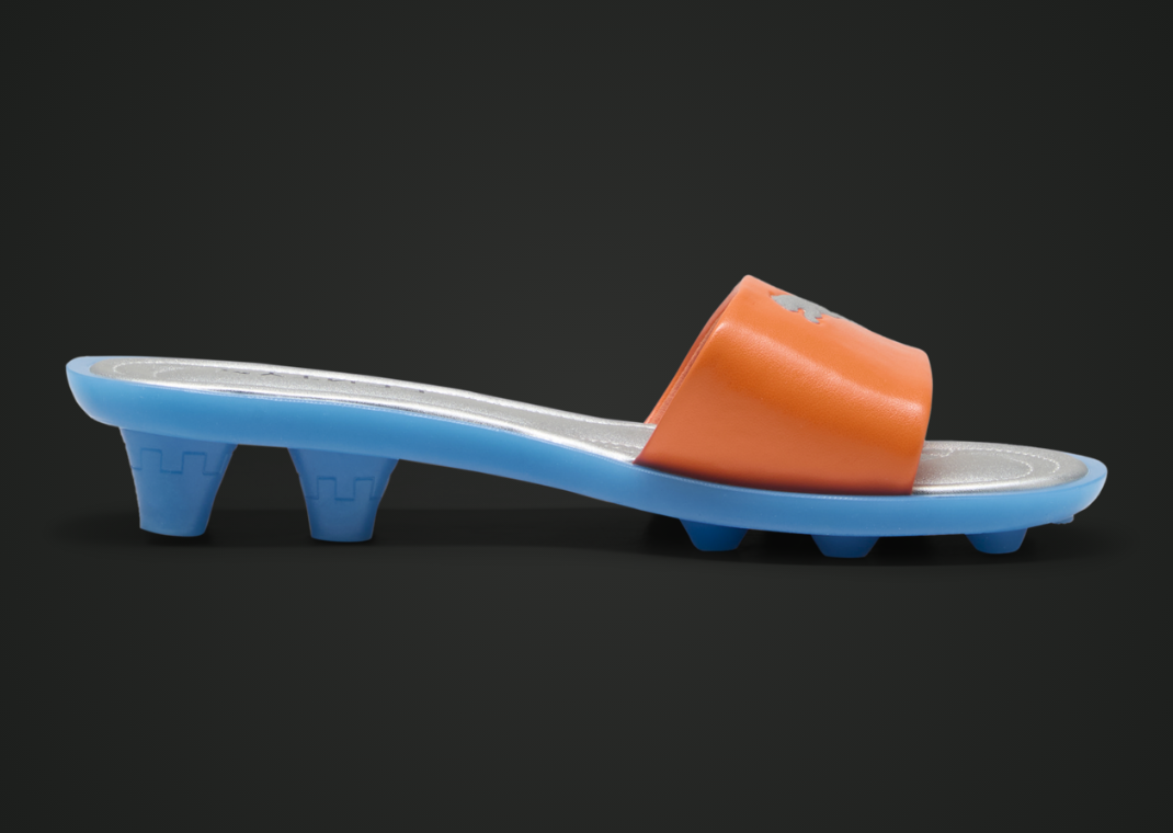 Fenty x Puma Cleat Slide Metallic Silver Orange (W) - Medial