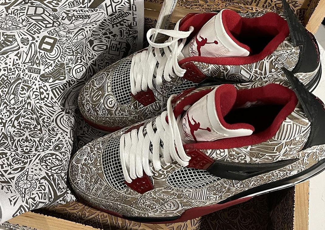 Air Jordan 4 Retro White Laser Sample Angle