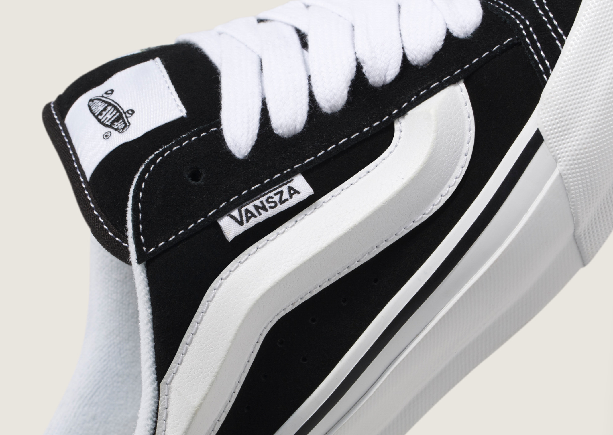 SZA x Vansza Knu Skool Mule Black White Detail
