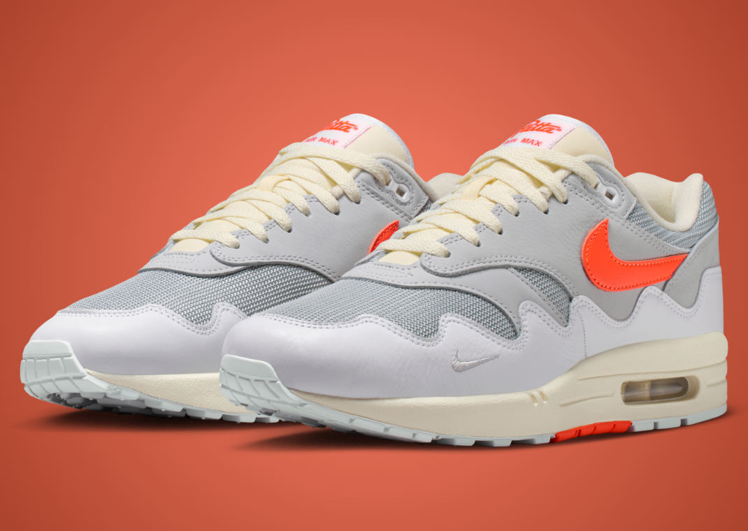 Patta x Nike Air Max 1 White Hyper Crimson - Angle