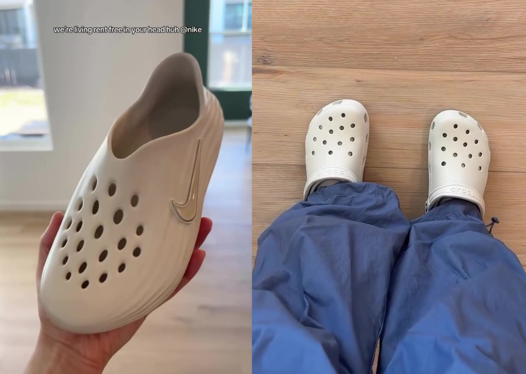 Crocs calling out Nike on the brand's Instagram Story