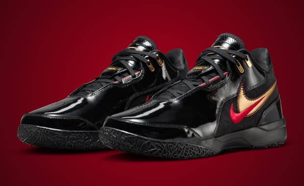 Nike LeBron NXXT Gen Ampd Black Metallic Gold University Red