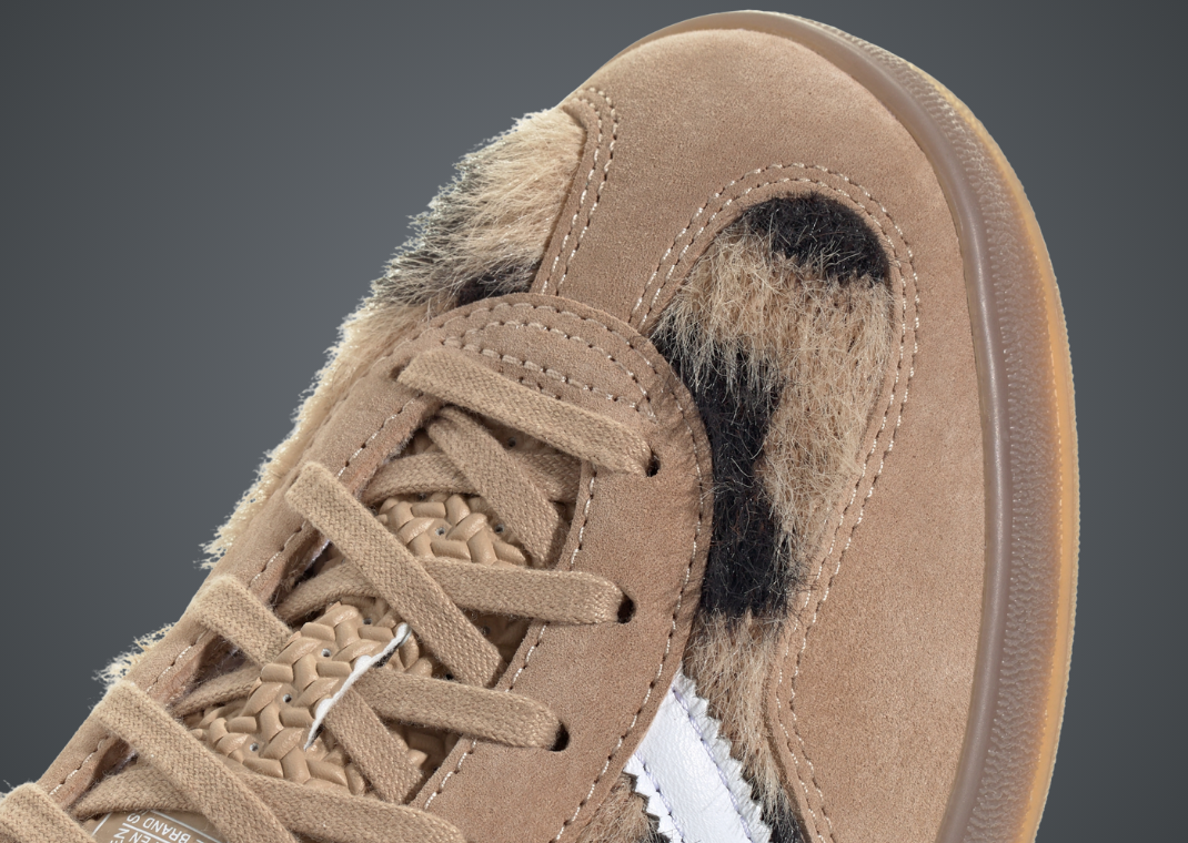 atmos Pink x adidas Gazelle Indoor Trinity Leopard Warm Sand Toe