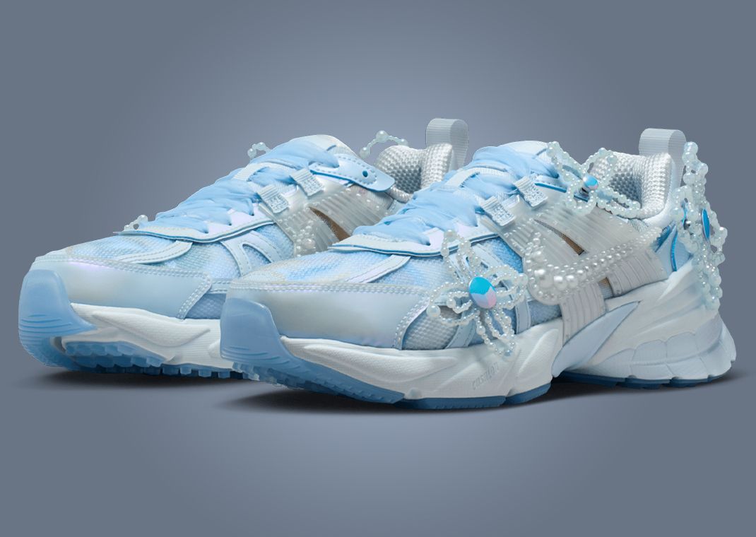 Susan Fang Dresses Up Nike V2K Run in Baby Blue Lace and Beads