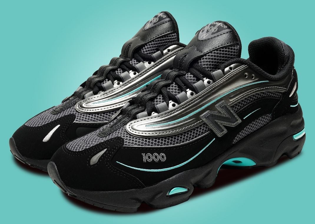 New Balance 1000 Black Tiffany Blue