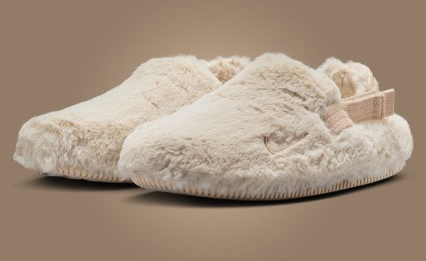 The Nike Calm Mule Fur Sanddrift Releases October 2024