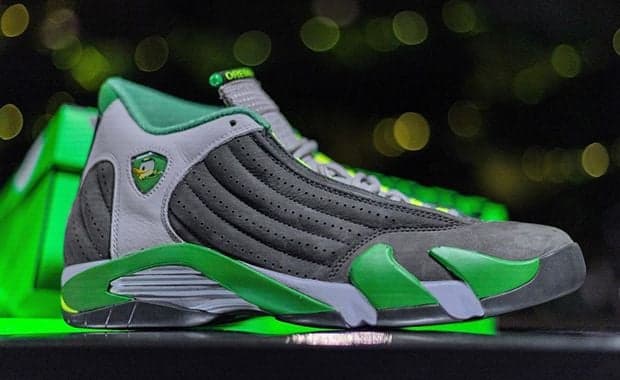 Tinker Hatfield Designed The Oregon Ducks Football Team’s Air Jordan 14 Retro PE