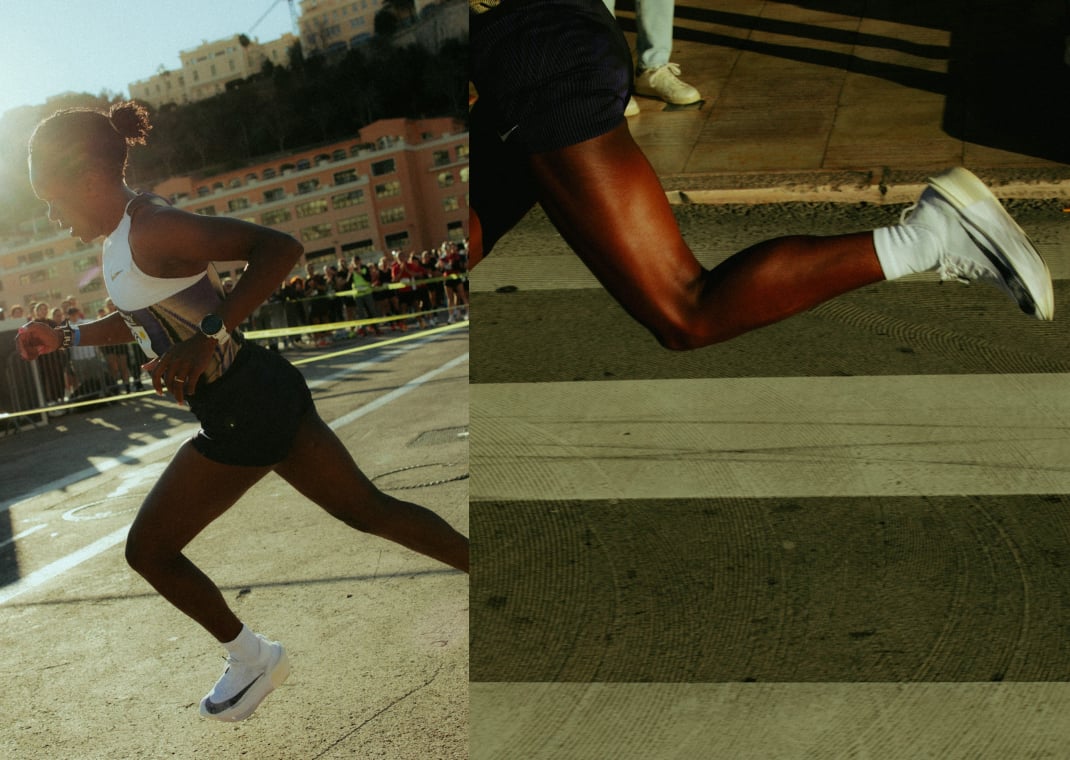 Faith Kipyegon wearing a sample of the Alphafly 4