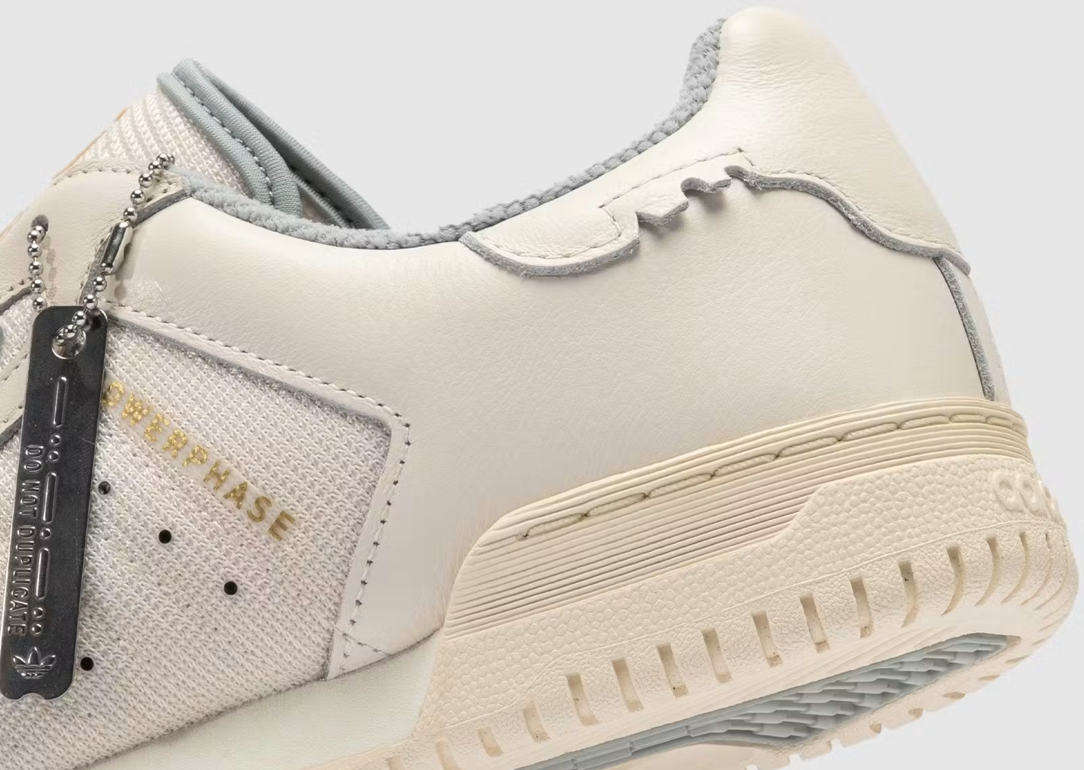 The Whitaker Group x adidas Powerphase Do Not Duplicate White Mint - Heel Detail