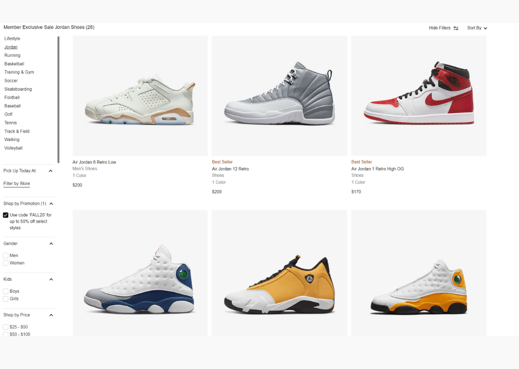 Select Jordan Models Apart Of The 20% Off Sale