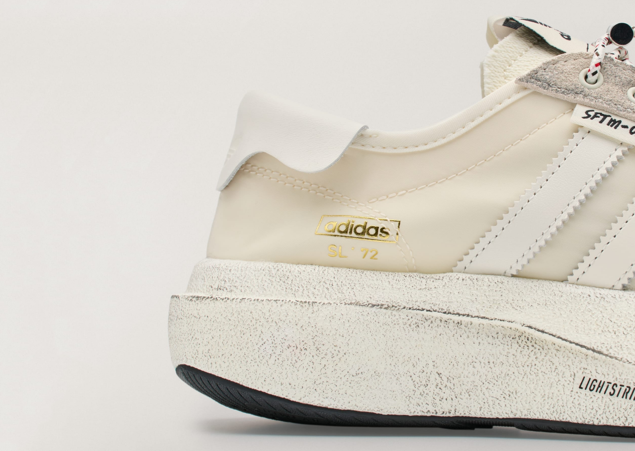 SFTM x adidas SL72 Pro Off White - Heel Detail