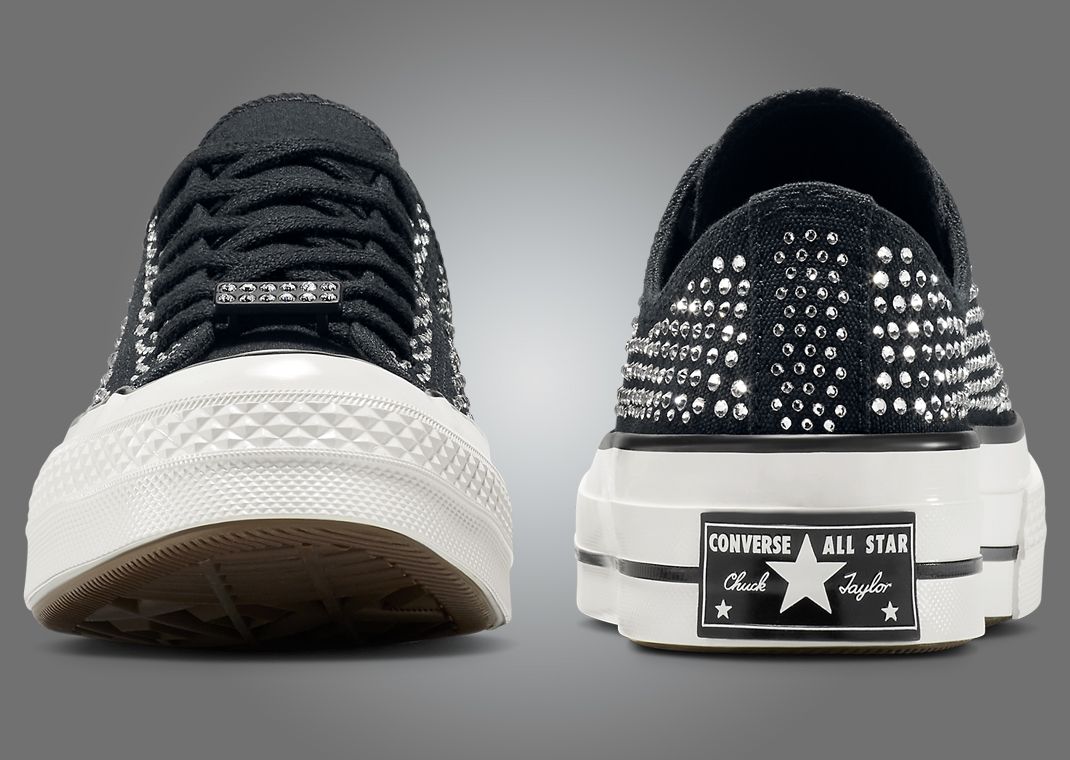 Swarovski x Converse Chuck Taylor Ox Black White Toe and Heel