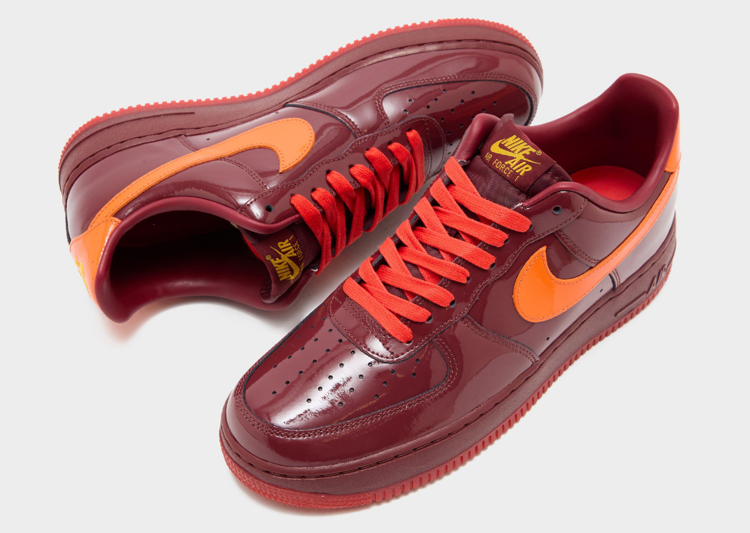 Nike Air Force 1 Low Patent Leather Dark Team Red - Angle