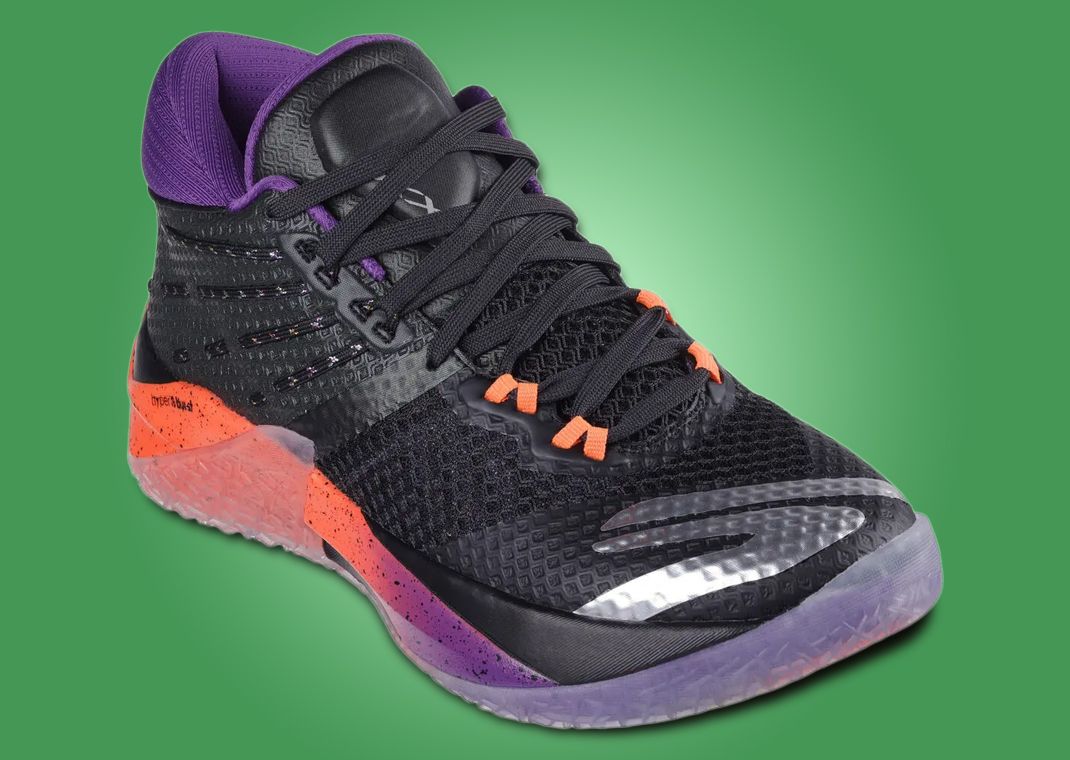 Skechers SKX Reign Black Purple Pink Angle