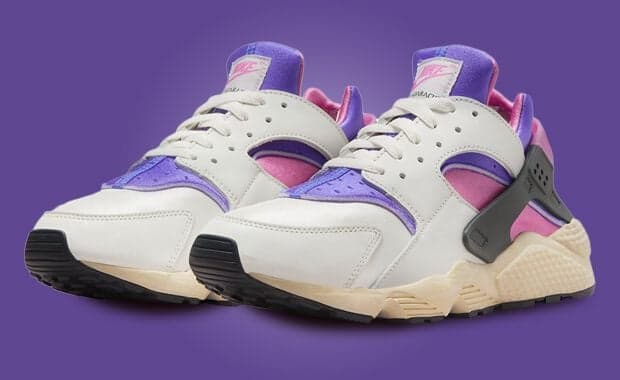 The Nike Air Huarache Blue Joy Playful Pink Sports an Aged Look