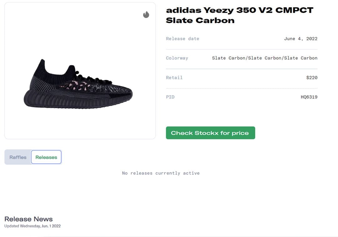 adidas Yeezy 350 V2 CMPCT Slate Carbon Release Guide