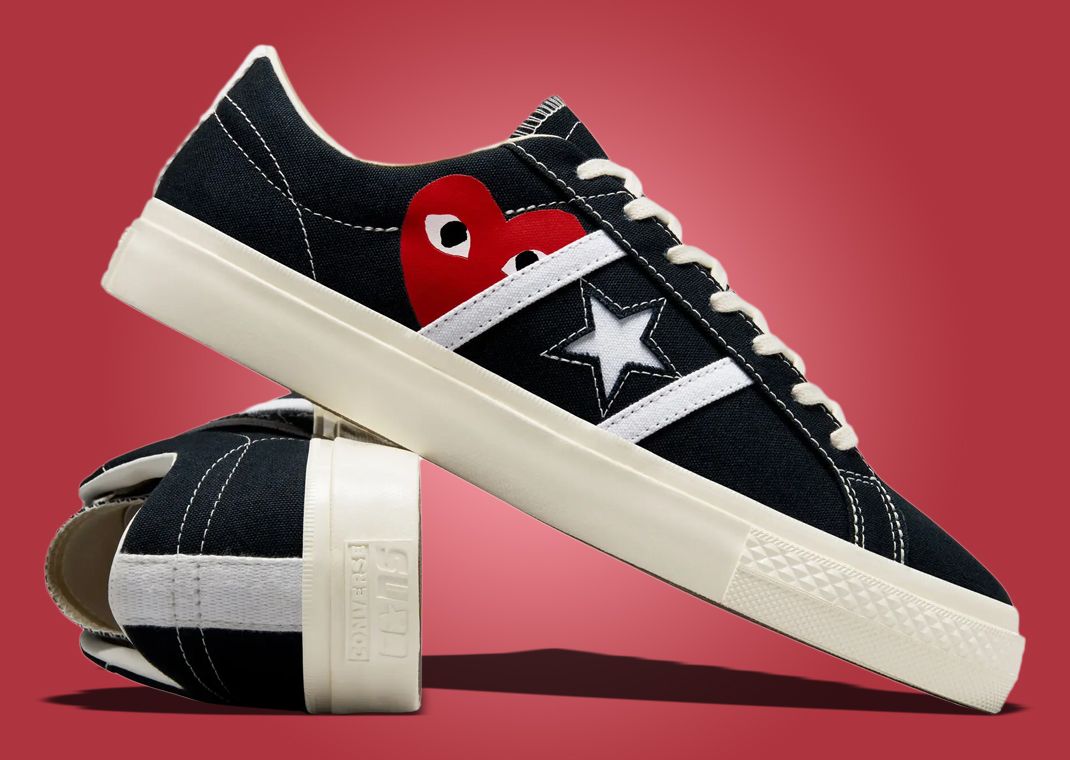 Comme des Garçons Play x Converse One Star Academy Pro Black Angle and Heel