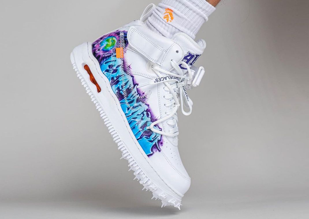 The Off-White x Nike Air Force 1 Mid White Graffiti Releases The Off-White x Nike Air Force 1 Mid White Graffiti Releases