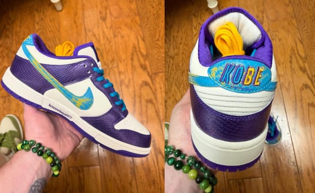 The Nike Kobe Dunk Low Protro Hornets Adds a Teal and Yellow Swoosh to the Mamba Print Upper