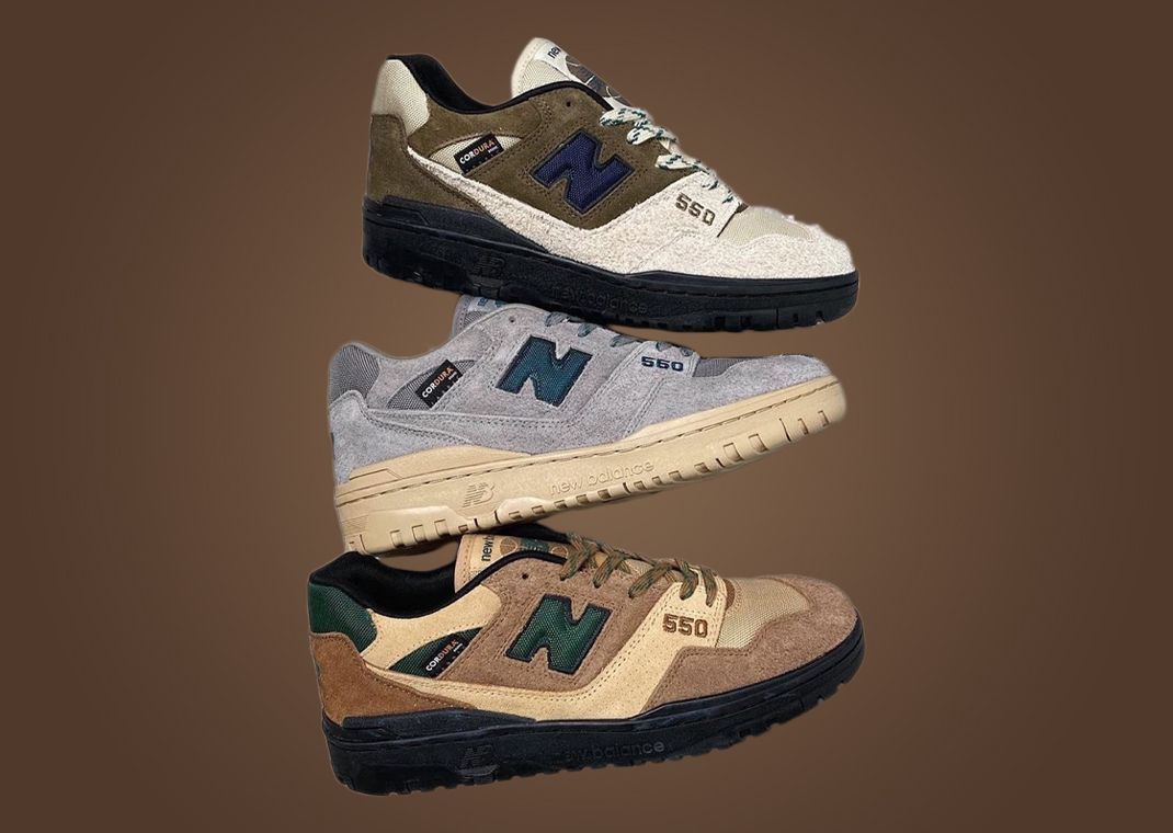 size? x New Balance 550 "Light Brown," "Grey," & "Sand"