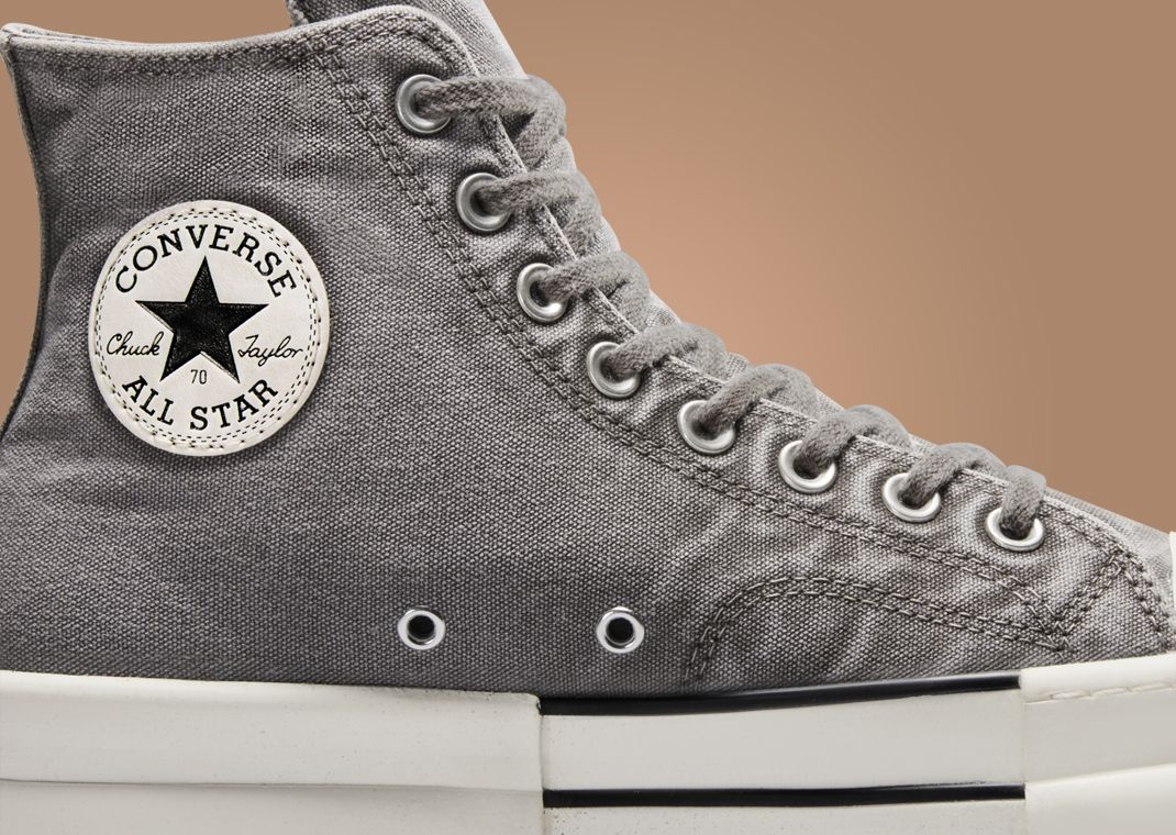Rick Owens x Converse DBL DRKSTAR Hi Washed Canvas Concrete Medial