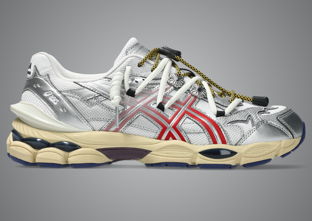 Toga Archives x Asics Gel-Cumulus 16 White Metallic Silver Red - Lateral