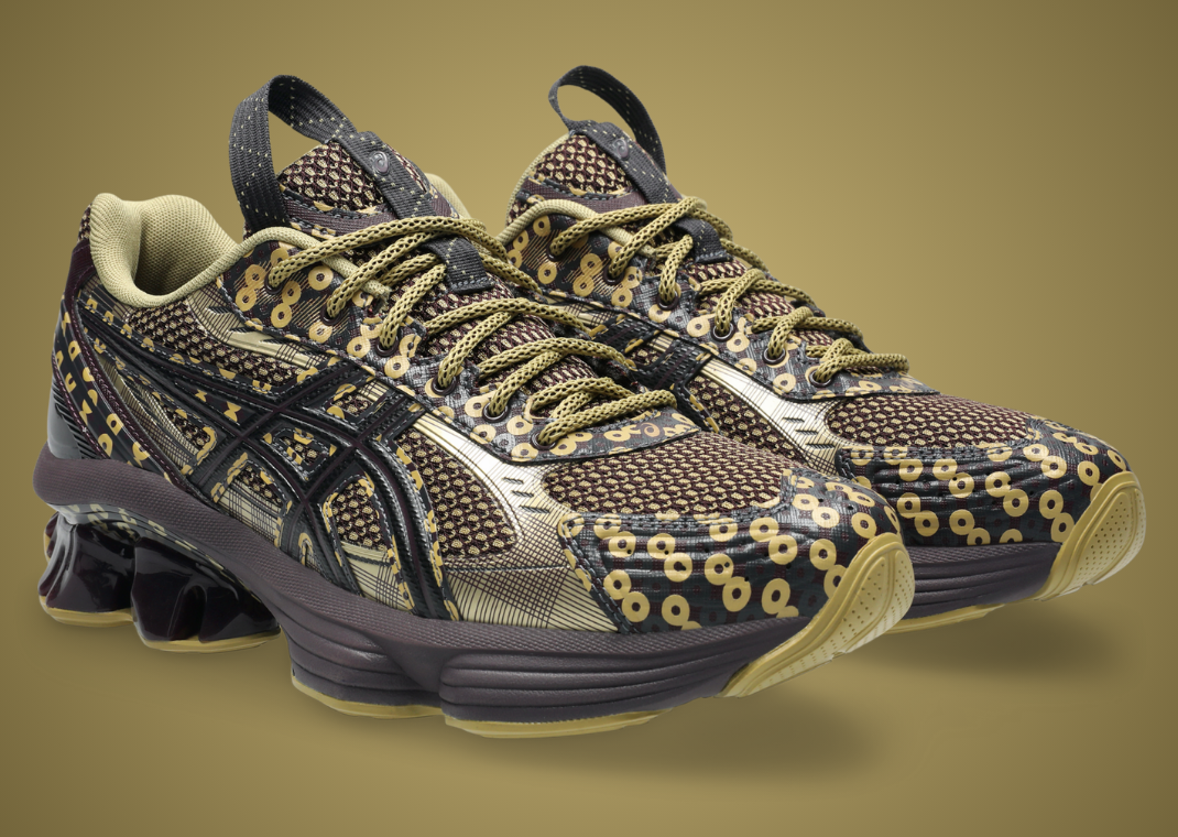 Kiko Kostadinov x Asics US7-S Gel-Kinetic Fluent Brown Yellow - Angle