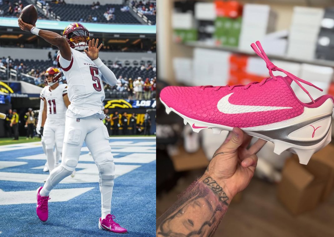Jayden Daniels Nike Kobe 6 Breast Cancer Awareness Cleats