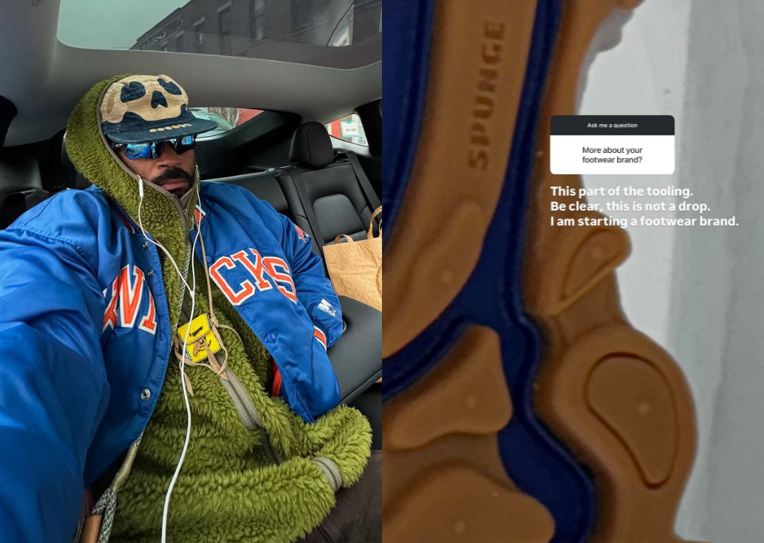 Salehe Bembury's Instagram Story revealing he has his own footwear brand