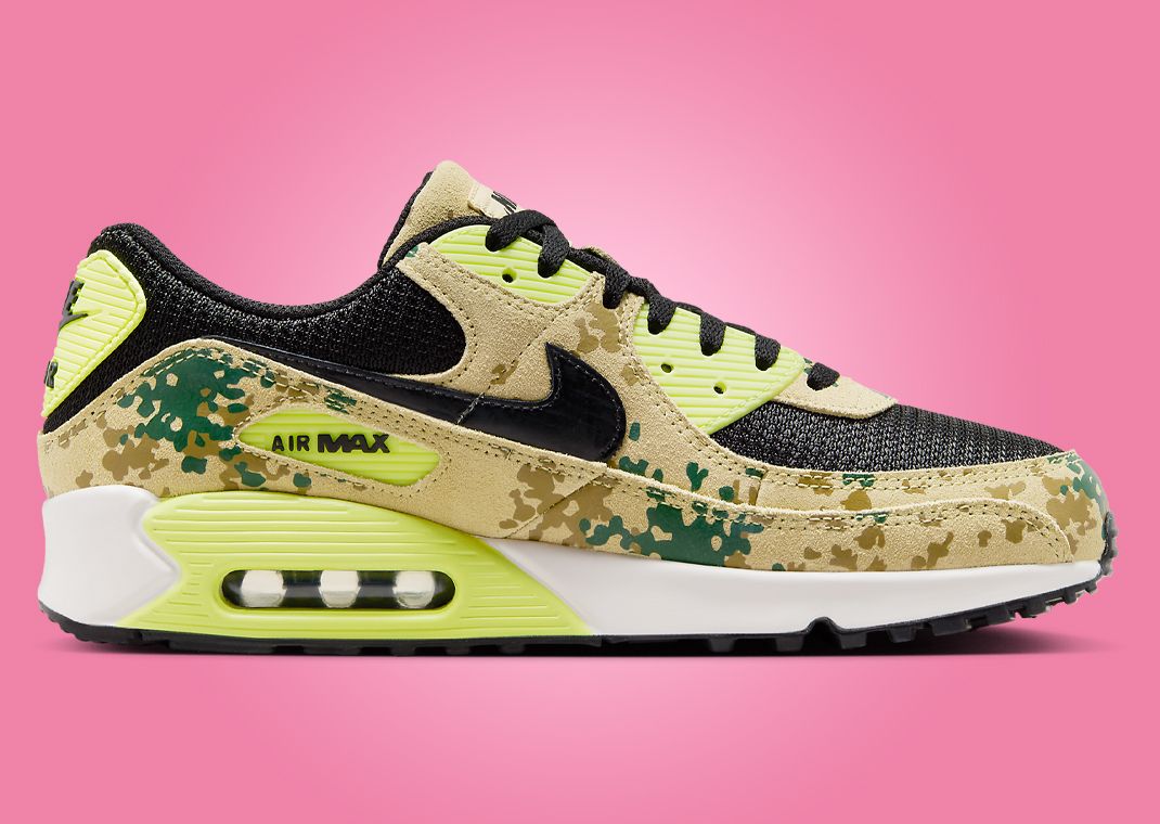 Nike Air Max 90 Camo Team Gold Light Lemon Twist Medial